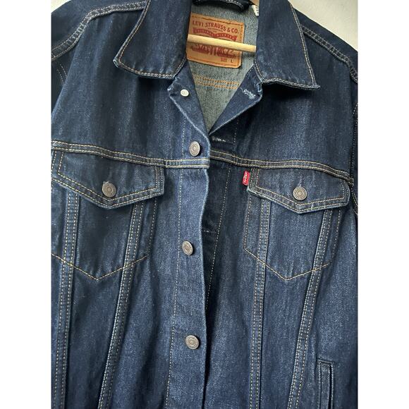Levi's Strauss Men's Denim Trucker Jacket Medium Wash Size LARGE Jean Coat - Picture 7 of 13